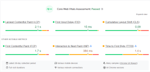 pagespeed testing tool screenshot